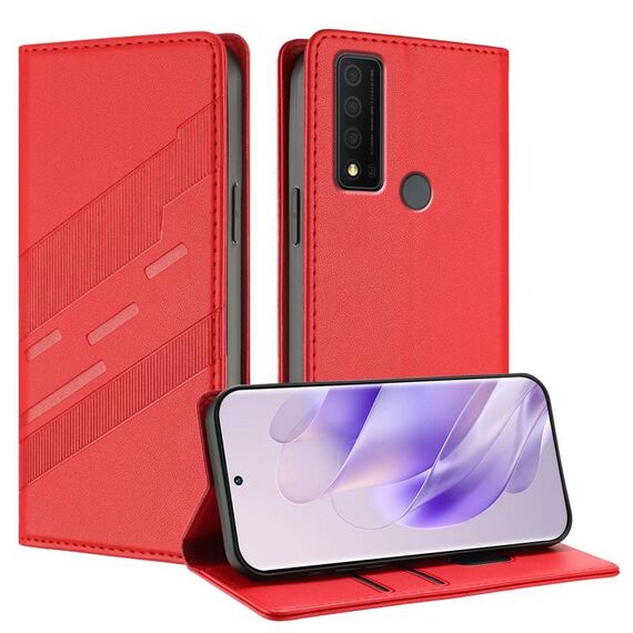 Per TCL 30 XE 5G Custodia per telefono in pelle retrò con portafoglio multifunzionale in rilievo (rosso)