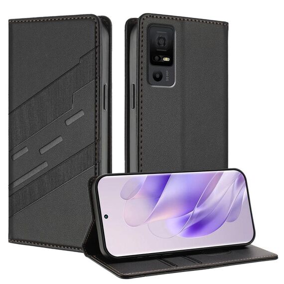 Per TCL 40 NxtPaper 5G Custodia per telefono in pelle retrò multifunzionale in rilievo (nero)