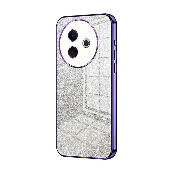 Per vivo Y39 5G Custodia per telefono elettrolitica con polvere glitterata sfumata (viola)