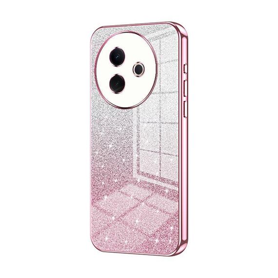 Per vivo Y39 5G Custodia per telefono elettrolitica con polvere glitterata sfumata (rosa)