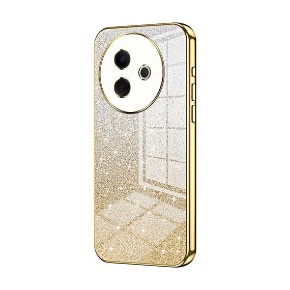 Per vivo Y39 5G Custodia per telefono elettrolitica con polvere glitterata sfumata (oro)