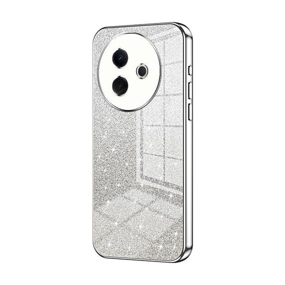 Per vivo Y39 5G Custodia per telefono elettrolitica con polvere glitterata sfumata (argento)