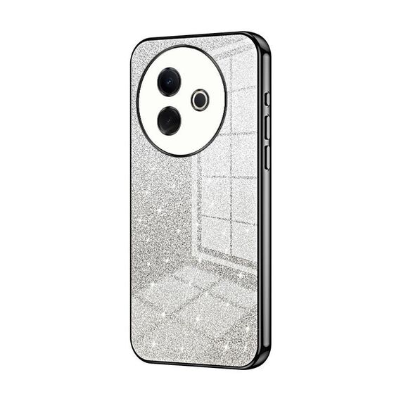 Per vivo Y39 5G Custodia per telefono elettrolitica con polvere glitterata sfumata (nero)