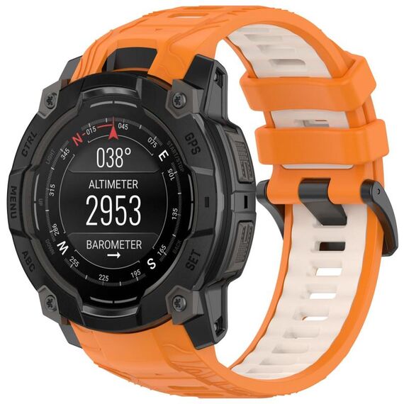 Per Garmin Instinct 3 AMOLED / Solar 50mm cinturino sportivo in silicone bicolore (arancione + Starlight)