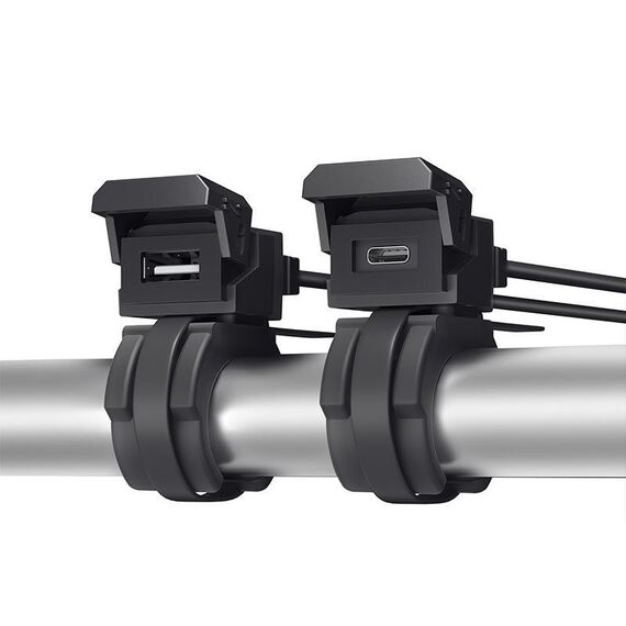 Caricabatterie USB per cellulare da motocicletta WUPP 2 in 1 QC3.0 impermeabile PD a ricarica rapida (in scatola)