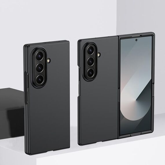 Per Samsung Galaxy Z Fold7 Custodia protettiva antiurto per PC con copertura completa in pelle (nera)