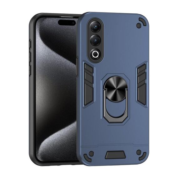 Per itel S25 Custodia per telefono con supporto ad anello in metallo antiurto (blu)