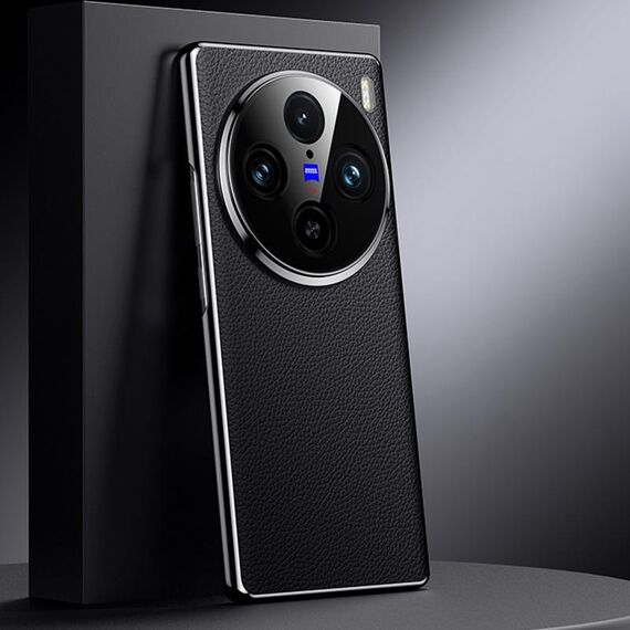 Per vivo X100 Custodia per telefono in vera pelle per PC (nero)