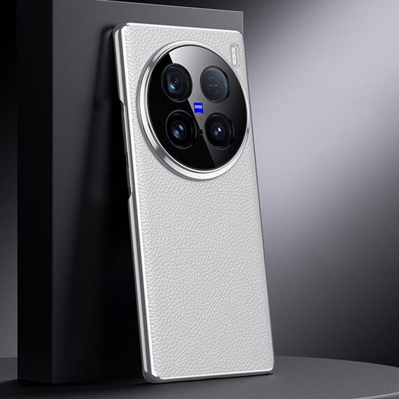Per vivo X100 Ultra Custodia per telefono in vera pelle per PC (bianca)