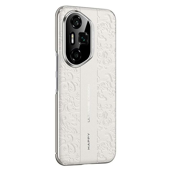 Custodia per telefono cellulare in pelle liscia per Honor 300 Ultra Cloud Dragon Pattern (bianca)