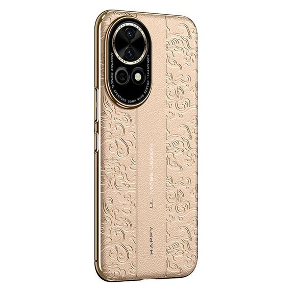 Per Huawei Nova 13 Custodia per telefono cellulare in pelle liscia con motivo a drago nuvola (oro)