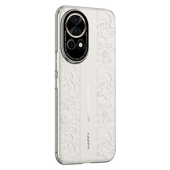 Per Huawei nova 13 Custodia per telefono in pelle liscia con motivo a drago nuvola (bianca)