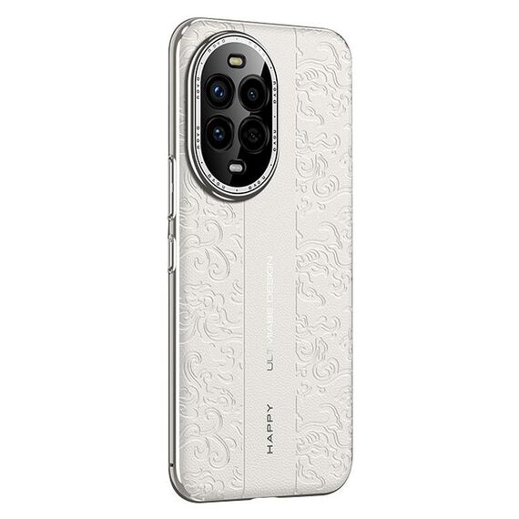 Per Huawei Nova 13 Pro Custodia per telefono cellulare in pelle liscia con motivo a drago cloud (bianco)