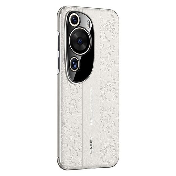 Per Huawei P60 Art Cloud Dragon Pattern Custodia per telefono in pelle semplice per PC (bianco)