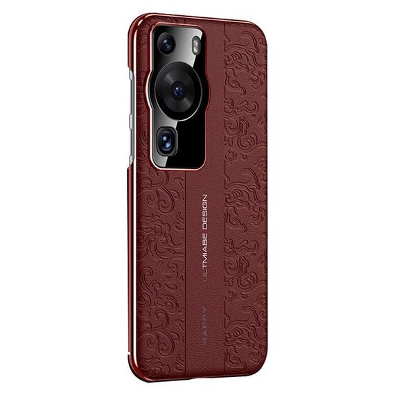 Per Huawei P60 Pro Cloud Dragon Pattern Custodia per telefono in pelle liscia per PC (rosso)