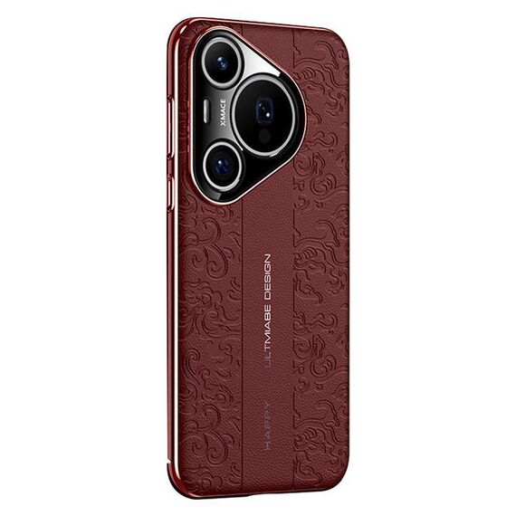 Per Huawei Pura 70 Pro Cloud Dragon Pattern Custodia per telefono in pelle liscia per PC (rosso)
