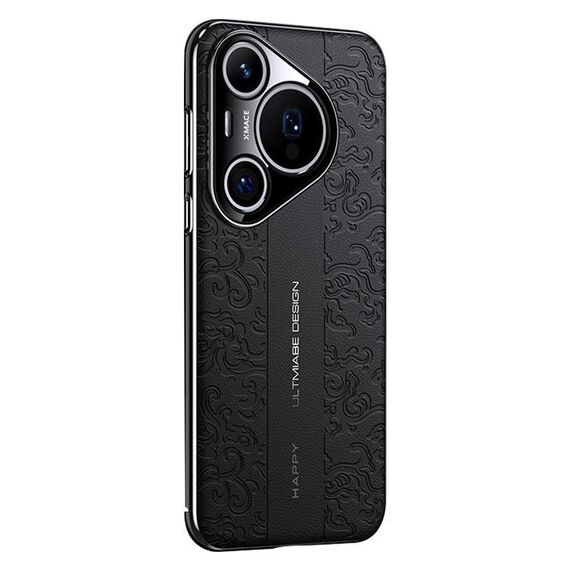 Per Huawei Pura 70 Pro Cloud Dragon Pattern Custodia per telefono in pelle liscia per PC (nero)