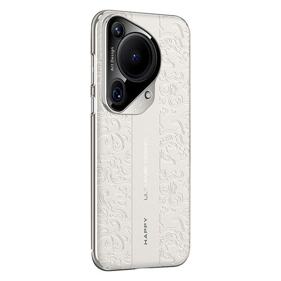 Per Huawei Pura 70 Ultra Cloud Dragon Pattern Custodia per telefono in pelle liscia per PC (bianco)