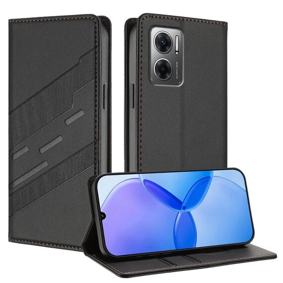 Per Redmi 10 5G Custodia per telefono in pelle retrò con portafoglio multifunzionale in rilievo (nero)