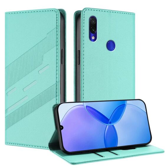 Custodia in pelle retrò con portafoglio multifunzionale in rilievo per Redmi Note 7 Pro (verde menta)