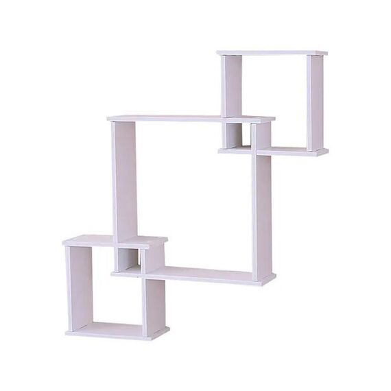 Mensola da parete 3 ripiani quadrati semplice espositore sfondo decorazione da parete mensola (bianco)