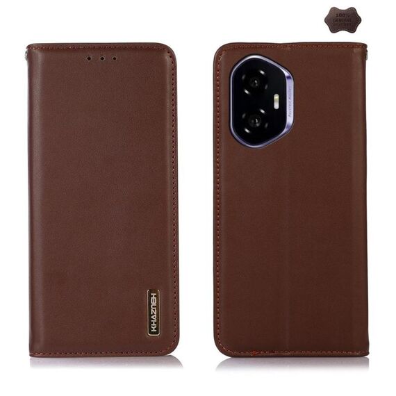 Per Honor 400 KHAZNEH Custodia per telefono in pelle di vacchetta con strato superiore in nappa (marrone)