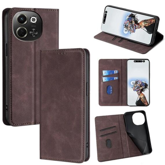 Per Tecno Pova 6 Neo 5G Custodia in pelle magnetica Skin Feel (marrone scuro)