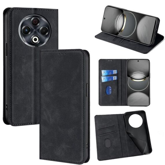 Per Tecno Spark 30 4G Custodia in pelle magnetica Skin Feel (Nero)