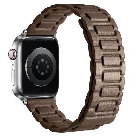Per Apple Watch 42mm / 41mm / 40mm / 38mm Cinturino magnetico in pelle a tre pezzi a forma di I (talpa)