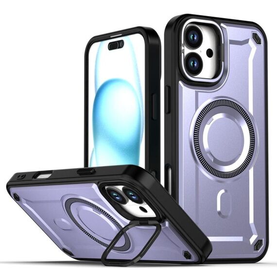 Per iPhone 16 Plus MagSafe PC Phone Case con supporto per obiettivo (viola)