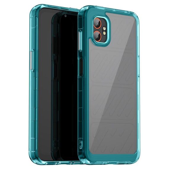 Per Samsung Galaxy Xcover 7 Pro Custodia per telefono in TPU ibrida acrilica serie colorata (blu trasparente)