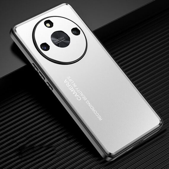 Custodia per telefono in metallo satinato per Honor X50 (argento)