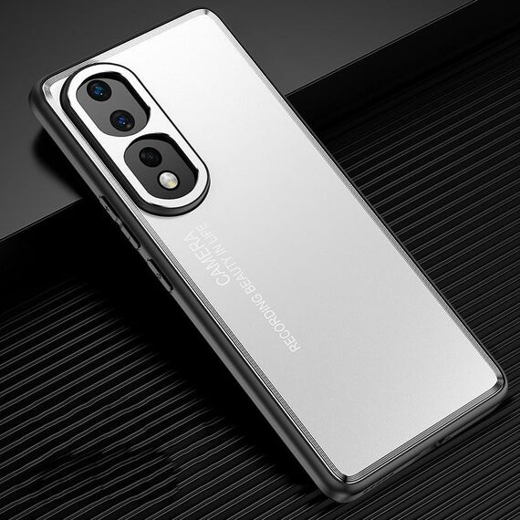 Per Honor 80 Pro Custodia per telefono in metallo satinato piatto (argento)
