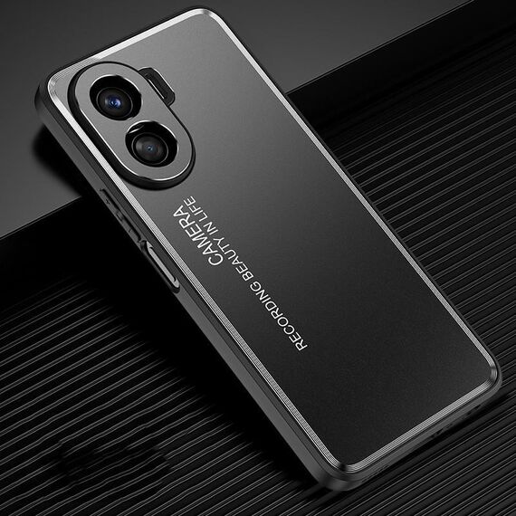 Custodia per telefono in metallo satinato per Honor X40i (nero)