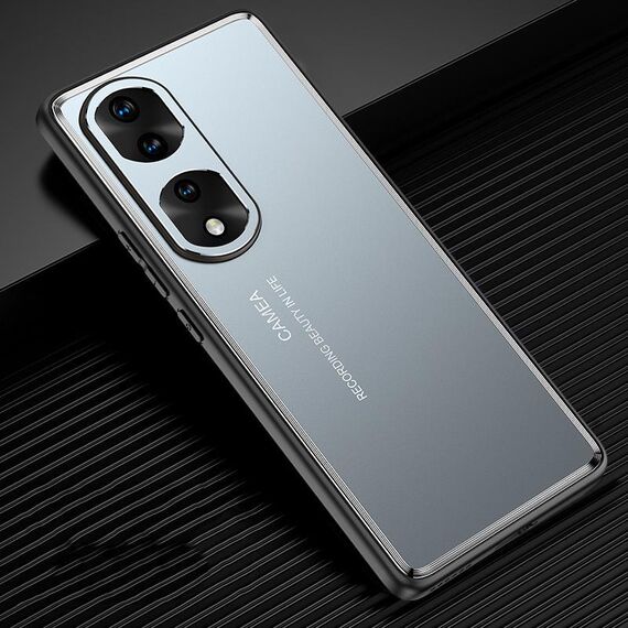 Custodia per telefono in metallo satinato per Honor 70 Pro (blu)