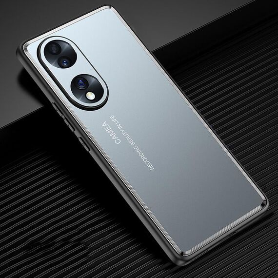 Custodia per telefono in metallo satinato per Honor 70 (blu)
