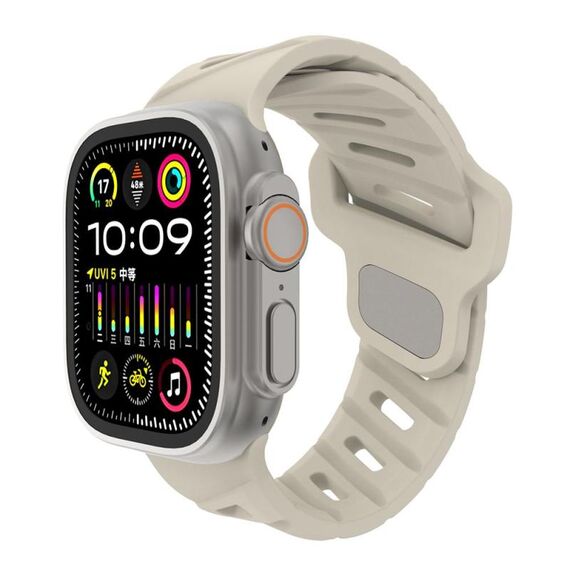 Per Apple Watch 46mm / 49mm / 45mm / 44mm Cinturino in silicone con foro inclinato (Starlight)