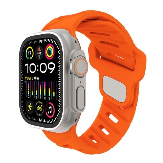 Per Apple Watch 42mm / 41mm / 40mm / 38mm Cinturino in silicone con foro inclinato (arancione)