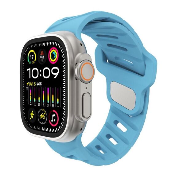 Per Apple Watch 42mm / 41mm / 40mm / 38mm Cinturino in silicone con foro inclinato (Cloud Sea Blue)