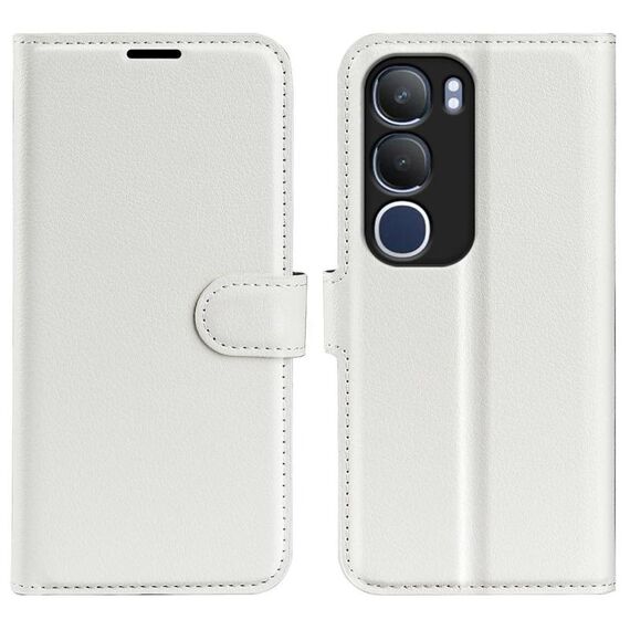 Per vivo vivo Y19s 4G / Y29 5G Custodia per telefono in pelle con texture Litchi orizzontale con supporto (bianco)