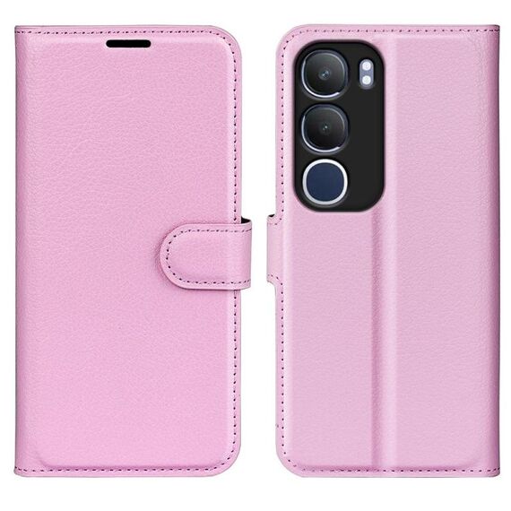 Per vivo vivo Y19s 4G / Y29 5G Custodia per telefono in pelle con texture Litchi orizzontale con supporto (rosa)