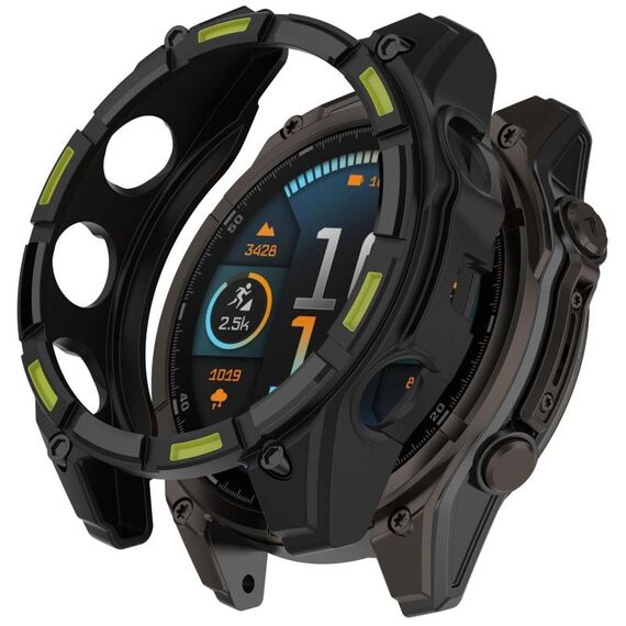 Per Garmin Tactix 8 AMOLED 47mm Hollow Armor TPU Half Coverage Watch Custodia protettiva (nero verde)