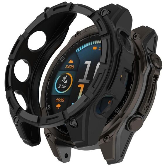 Per Garmin Tactix 8 Solar 51mm Hollow Armor TPU Half Coverage Watch Custodia protettiva (nero)