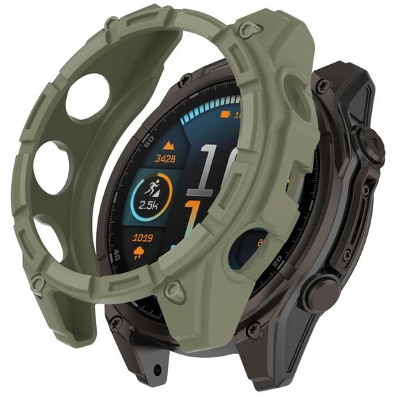 Per Garmin Tactix 8 Solar 51mm Hollow Armor TPU Half Coverage Watch Custodia protettiva (verde)