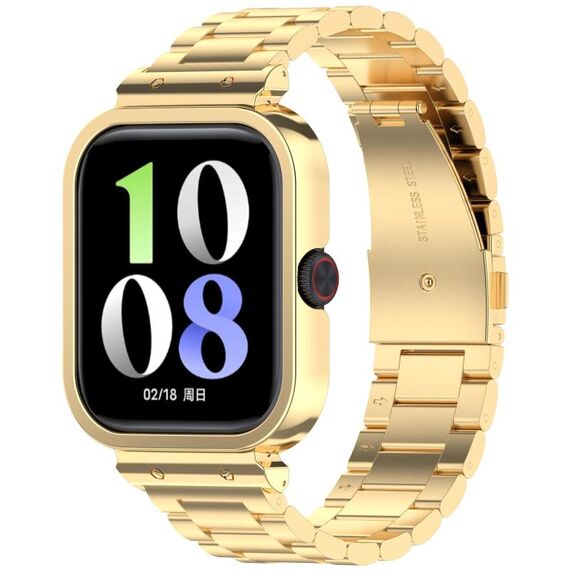 Per vivo Watch GT Watch Frame Cinturino in acciaio inossidabile con tre perle integrate (oro)