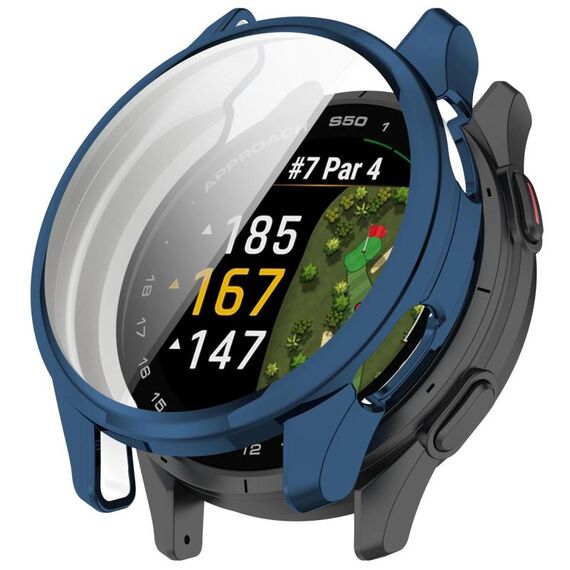 Per Garmin Approach S50 Custodia protettiva per orologio in TPU elettrolitico a copertura totale (blu)