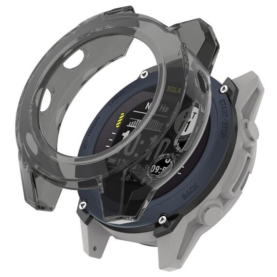 Per Garmin Descent G2 TPU Half Coverage Custodia protettiva per orologio traslucido (nero trasparente)