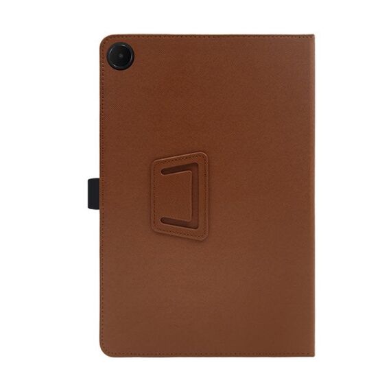 Per TCL TAB 10L Gen 2 Custodia per tablet da 10,1 pollici con supporto verticale a 2 pieghe e poggiapolsi in pelle (marrone scuro)