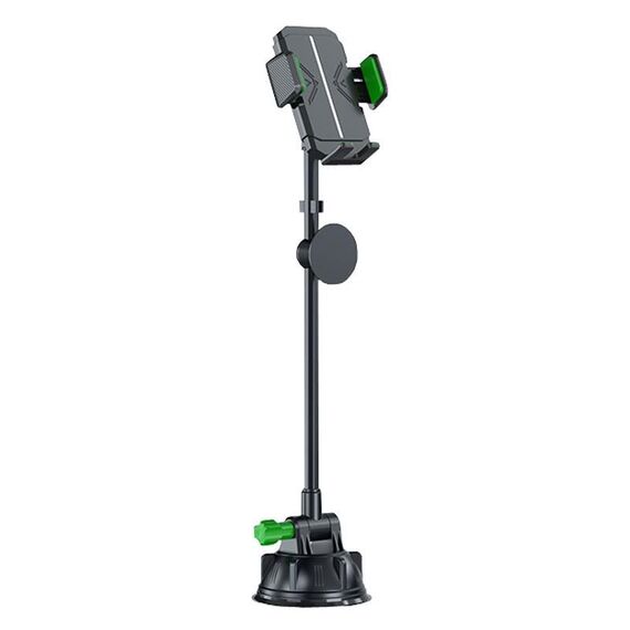 Supporto per telefono per auto con tubo flessibile esteso e ventosa grande per parabrezza e cruscotto (verde)