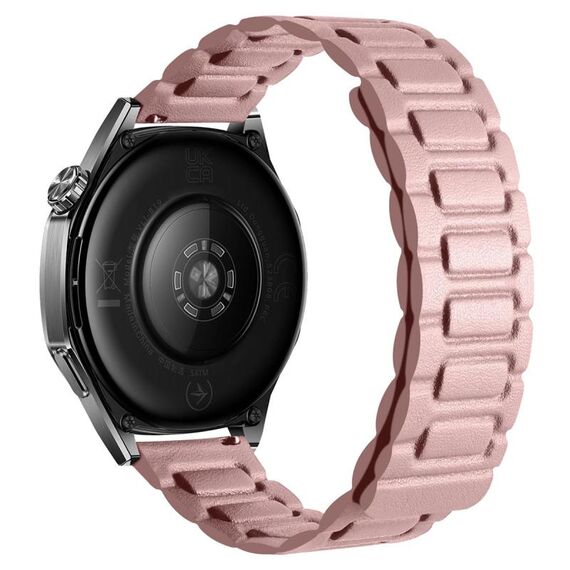 Cinturino per orologio magnetico in pelle a tre pezzi a forma di I da 20 mm (rosa chiaro)